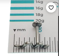 Small Snake Titanium Flatback Piercing 18g, 16g, 14g - Body Clickers Body Jewelry