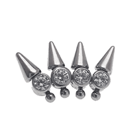 Spike CZ Crown Titanium Flatback Piercing - 18g, 16g, 14g - Body Clickers Body Jewelry