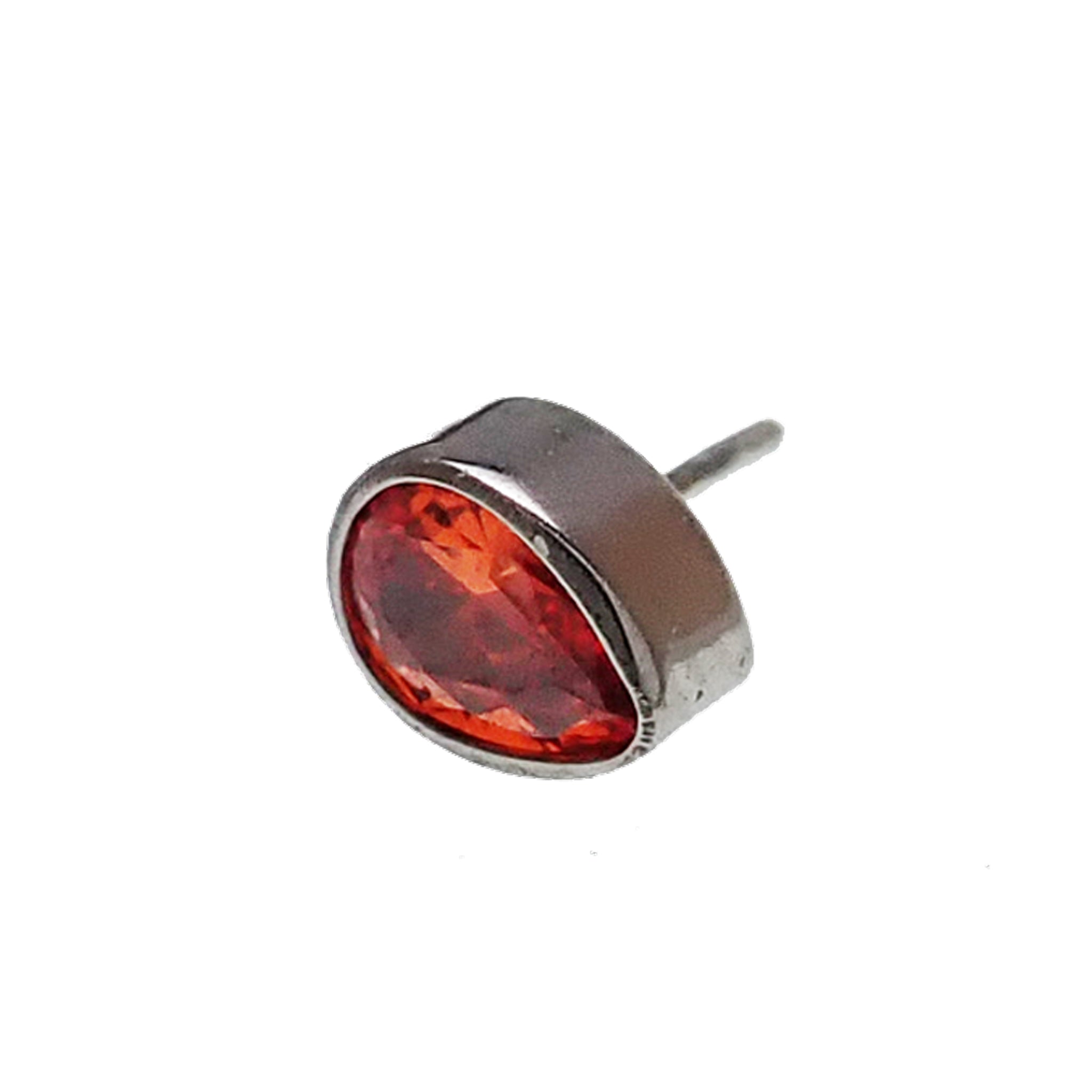 Orange teardrop titanium push fit flatback body jewelry in 20g, 18g, 16g, and 14g sizes by Body Clickers.