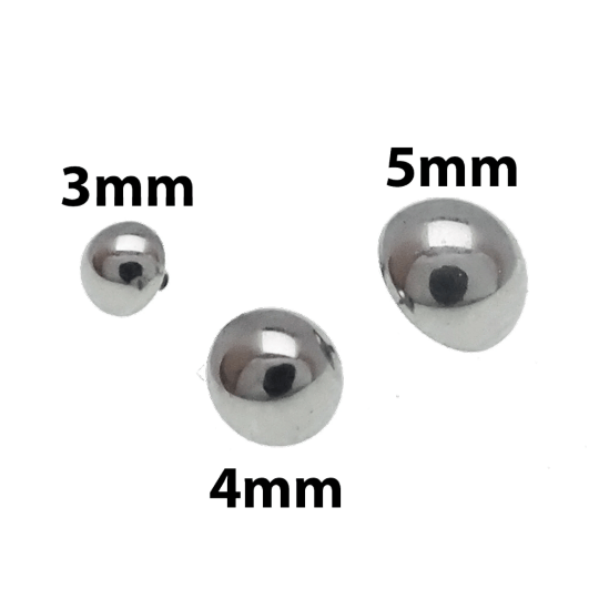 16g Dome Titanium Top by Body Clickers, smooth metallic body jewelry with a domed design for pierced ears or body piercing.