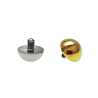 Body Clickers 16g Dome Titanium Top, a small, smooth, polished metal body jewelry piece with a dome design.