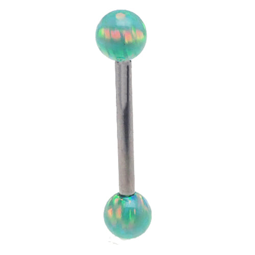 8mm titanium moon yellow fire opal body jewelry by Body Clickers, featuring vibrant yellow gemstones on a 14g curved bar.