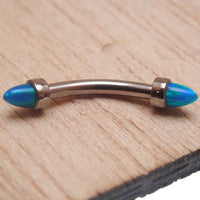 Black spiked opal cone with curved 16g barbell jewelry for body piercing, from Body Clickers in apparel and accessories.