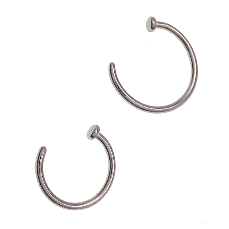 Titanium nose ring with stop, 18g body jewelry by Body Clickers, featuring a sleek 10mm implant design with secure closure.