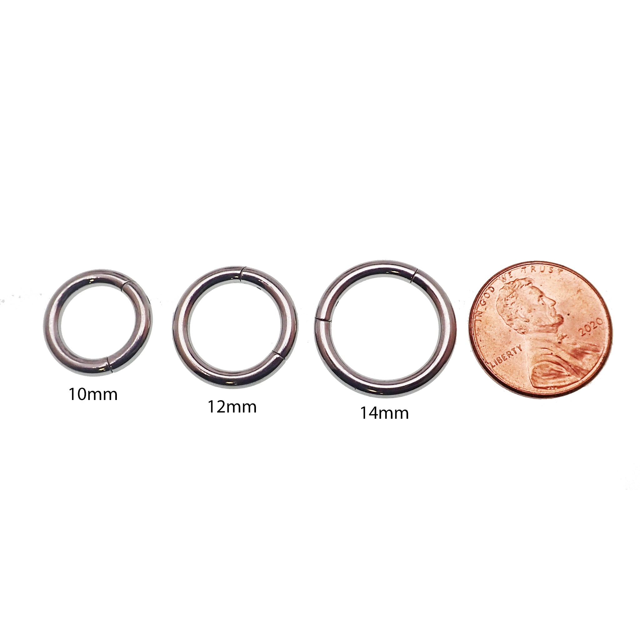 Plain titanium 10g clicker body jewelry from Body Clickers, featuring a sleek, minimalist design with a 10mm diameter.