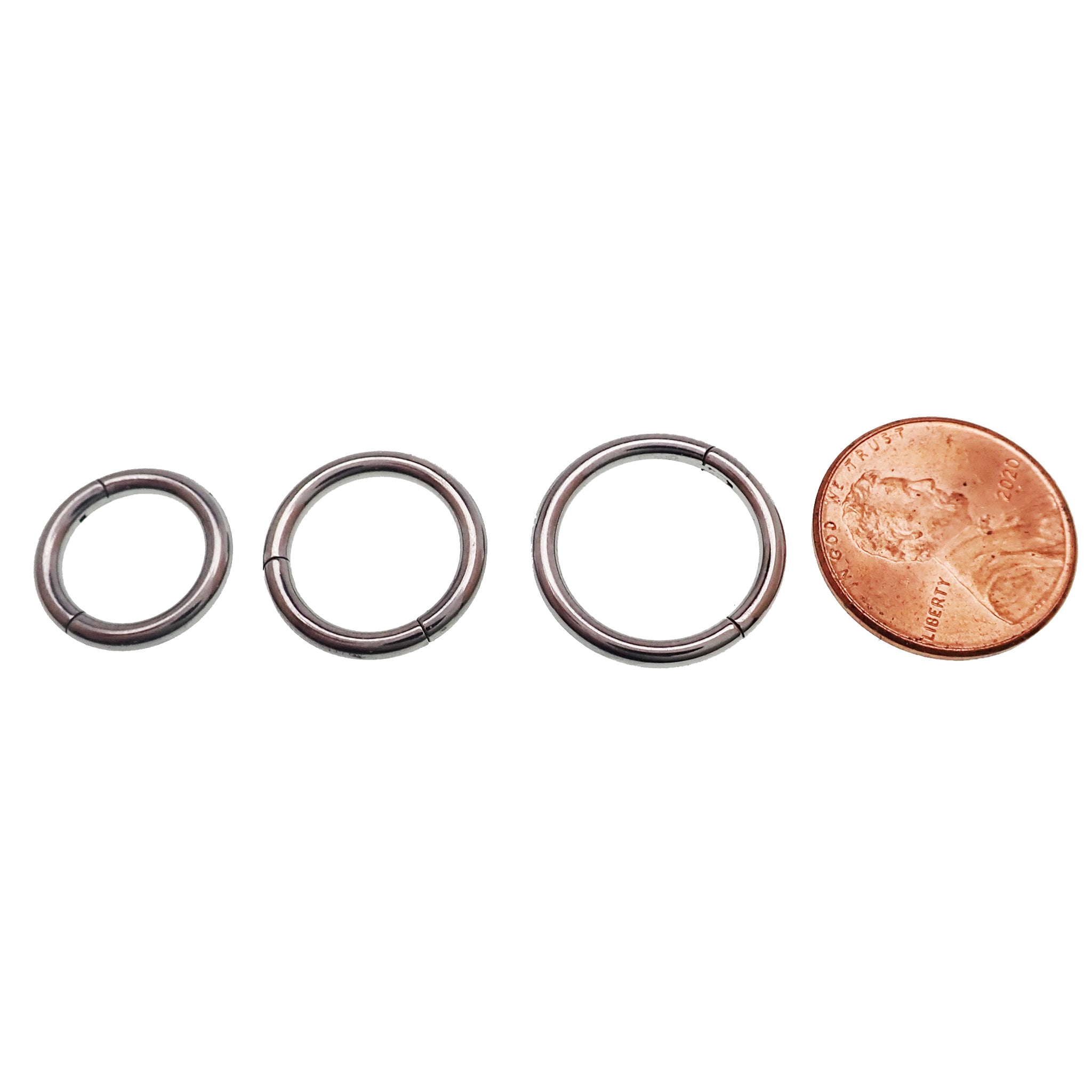 Plain titanium clicker body jewelry, 12g, 10mm diameter, from Body Clickers, featuring a sleek, minimalist design for piercings.