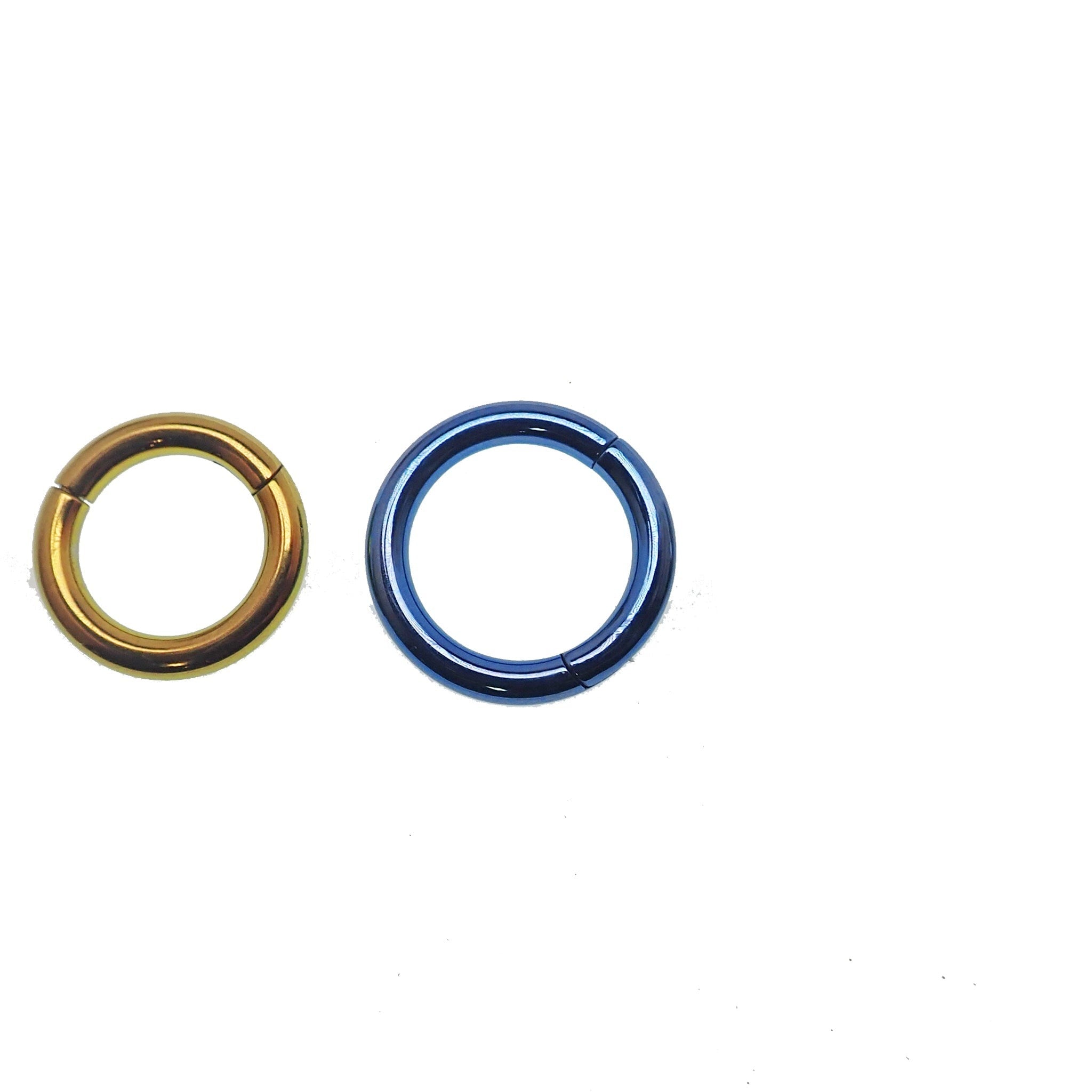 Plain titanium clicker body jewelry in 8g gauge with 10mm diameter, featuring a sleek and simple design from Body Clickers