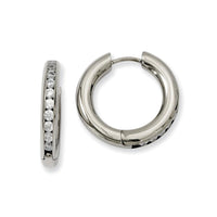 Titanium hinged hoop earrings for body jewelry by Body Clickers, 10mm size, showcasing sleek, durable titanium hoops with hinged closure.