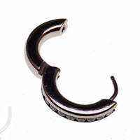 Titanium hinged hoop earrings from Body Clickers, 10mm body jewelry with a sleek, polished finish and secure hinged closure.
