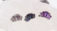 Body Clickers Baguette CZ Cluster flat back body jewelry for ear, helix, and conch piercings in 14g, 16g, and 18g sizes.