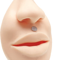 CZ cluster disc push fit body jewelry in flat back styles, available in 14g to 20g gauges, by Body Clickers.
