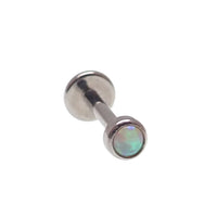 Body Clickers 3-set opalite peach and CZ flower and round push fit body jewelry in black, available in 14g to 20g gauges.