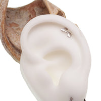 Titanium musical note flatback body jewelry by Body Clickers, 14g, 6mm internally threaded implant ear or body piercing piece.
