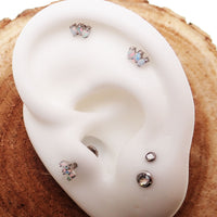 Marquise opal fan flat back body jewelry by Body Clickers in 14g, 16g, or 18g gauge, featuring a sparkling opal design.
