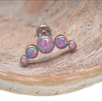Multi lavender opal cluster body jewelry by Body Clickers, available in 14g, 16g, and 18g with 6mm stones.