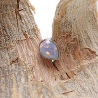Opalite tear drop flat back push fit body jewelry in 14g, 16g, 18g, 20g sizes, with a sleek tear drop design by Body Clickers.