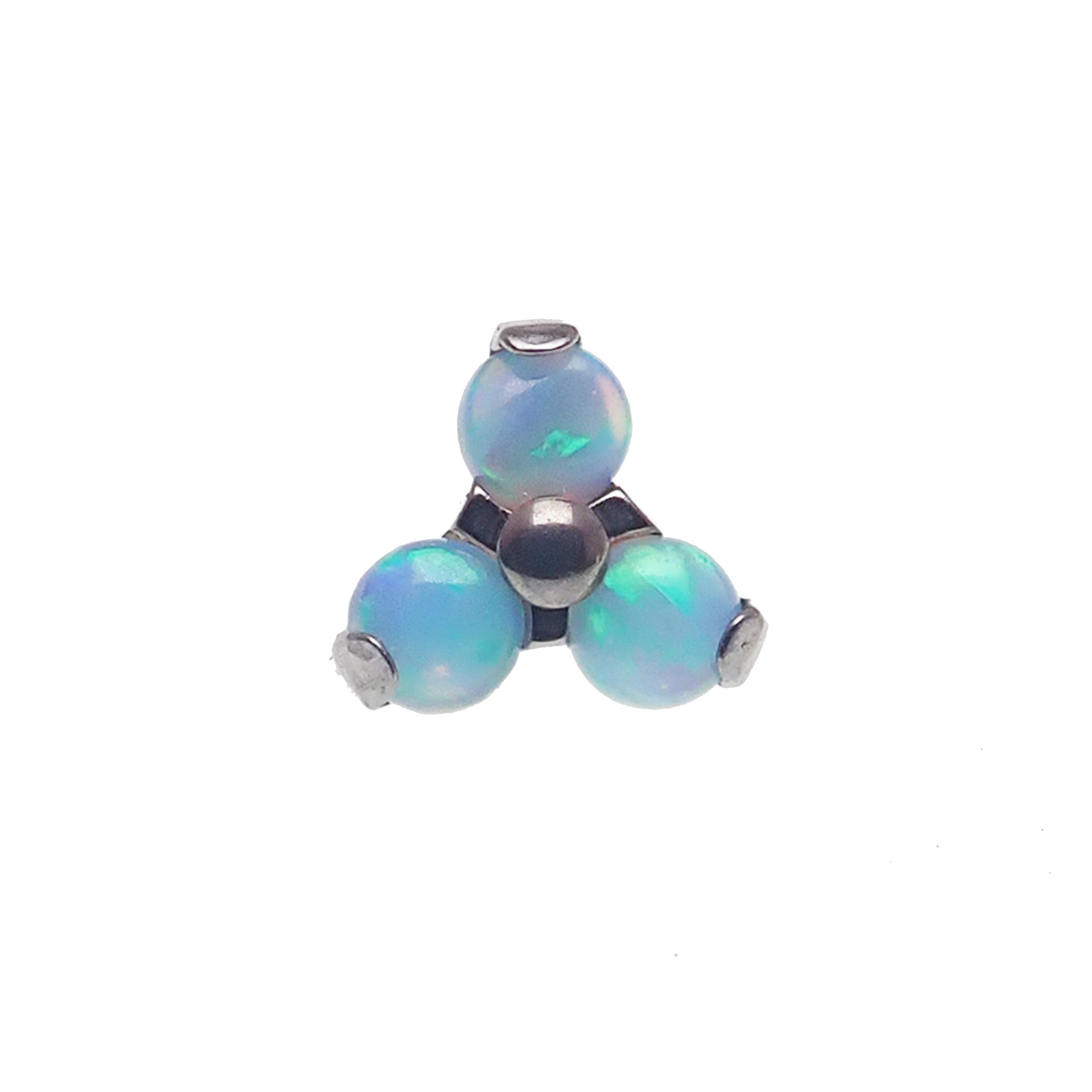 Set of 3 Body Clickers with Angel Opal Clusters and Bubblegum Opal in 14g, 16g, 18g body jewelry with 6mm stones.