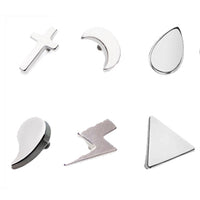 Body Clickers flat shape top attachments for 14g and 16g body jewelry, showing cross-shaped design and polished metal finish.