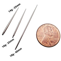 Internally threaded titanium body jewelry insert taper in 14g, 16g, and 18g sizes from Body Clickers.