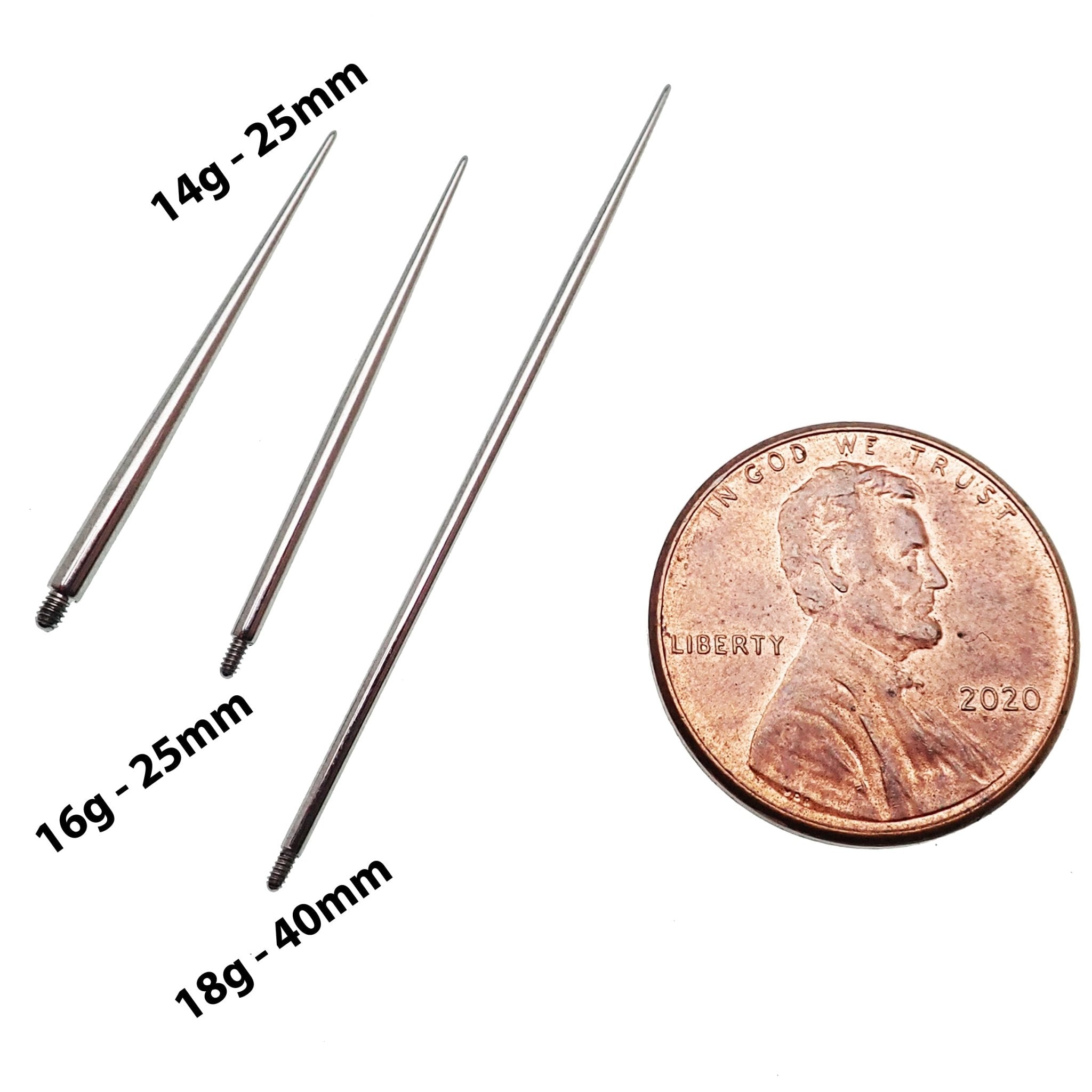 Internally threaded titanium body jewelry insert taper in 14g, 16g, and 18g sizes from Body Clickers.