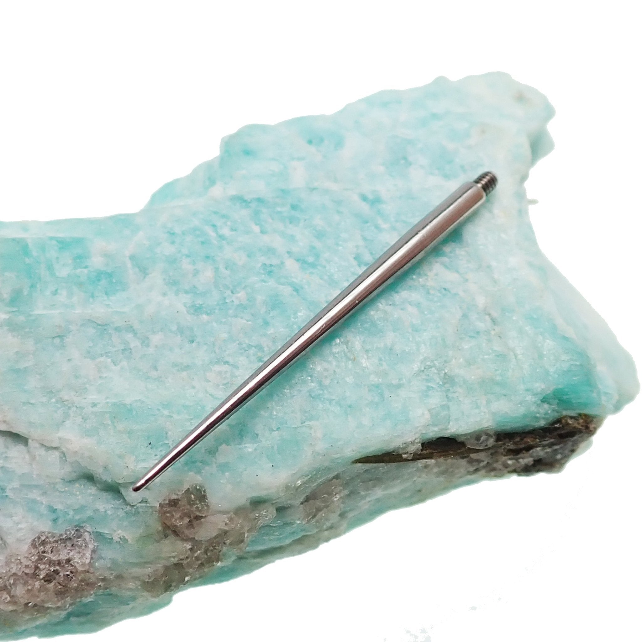 Internally threaded titanium body jewelry taper insert in 14g, 16g, and 18g sizes from Body Clickers