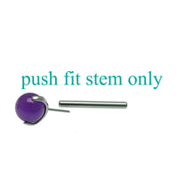 Push Fit Threadless Barbell Stem by Body Clickers Body Jewelry in 12g, 14g, 16g gauges, with 12mm length for body piercing.