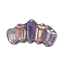 Champagne and lavender Marquise CZ titanium flatback body piercing in 14g, 16g, and 18g sizes by Body Clickers