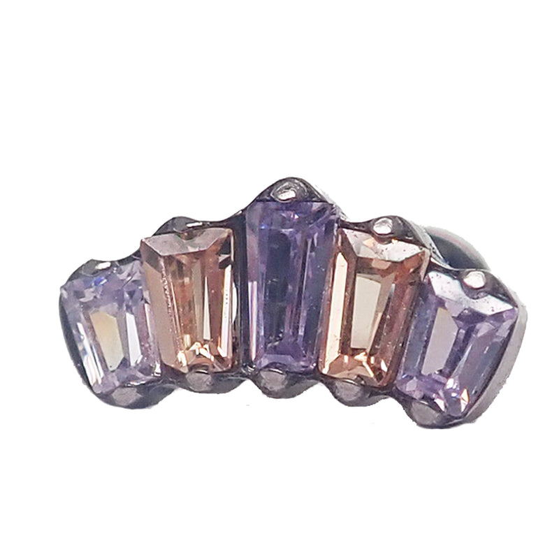 Champagne and lavender Marquise CZ titanium flatback body piercing in 14g, 16g, and 18g sizes by Body Clickers