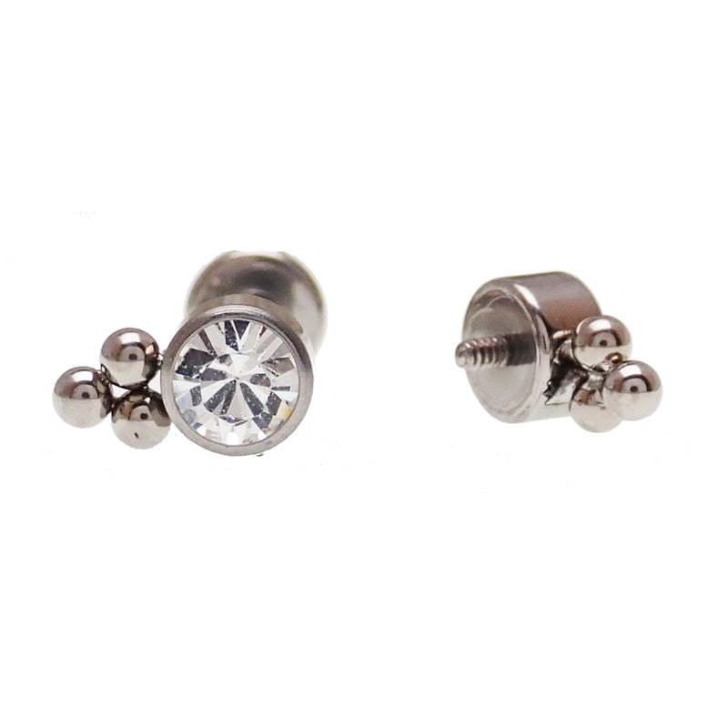 Body Clickers CZ Mini Cluster flat back body jewelry in 14g, 16g, and 18g with sparkling cubic zirconia stones.