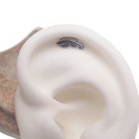 Feather Titanium Flatback Labret Body Jewelry in 18g, 16g, 14g with 6mm flatback design from Body Clickers