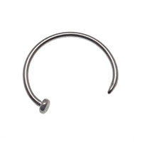 Titanium nose hoop body jewelry in 8mm and 10mm sizes, 18g and 20g gauges, by Body Clickers, shown in close-up.