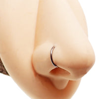 Titanium nose hoop jewelry by Body Clickers, 8mm or 10mm size, 18g or 20g gauge, body piercing accessory with smooth curved design