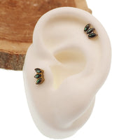 Alabone Shell Lotus titanium push-fit body jewelry in 14g, 16g, 18g, 20g with a flatback design by Body Clickers.
