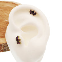 Amethyst Lotus Push Fit flatback titanium body jewelry in 14g, 16g, 18g, 20g sizes, designed for helix piercings.