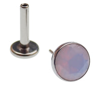 Opalite 3-set push fit flatback labret body jewelry in 20g, 18g, 16g, 14g sizes by Body Clickers showing various gauge sizes.