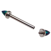 Galaxy Opal industrial piercing body jewelry by Body Clickers, 14g, featuring a vibrant galaxy-themed opal for body piercings.