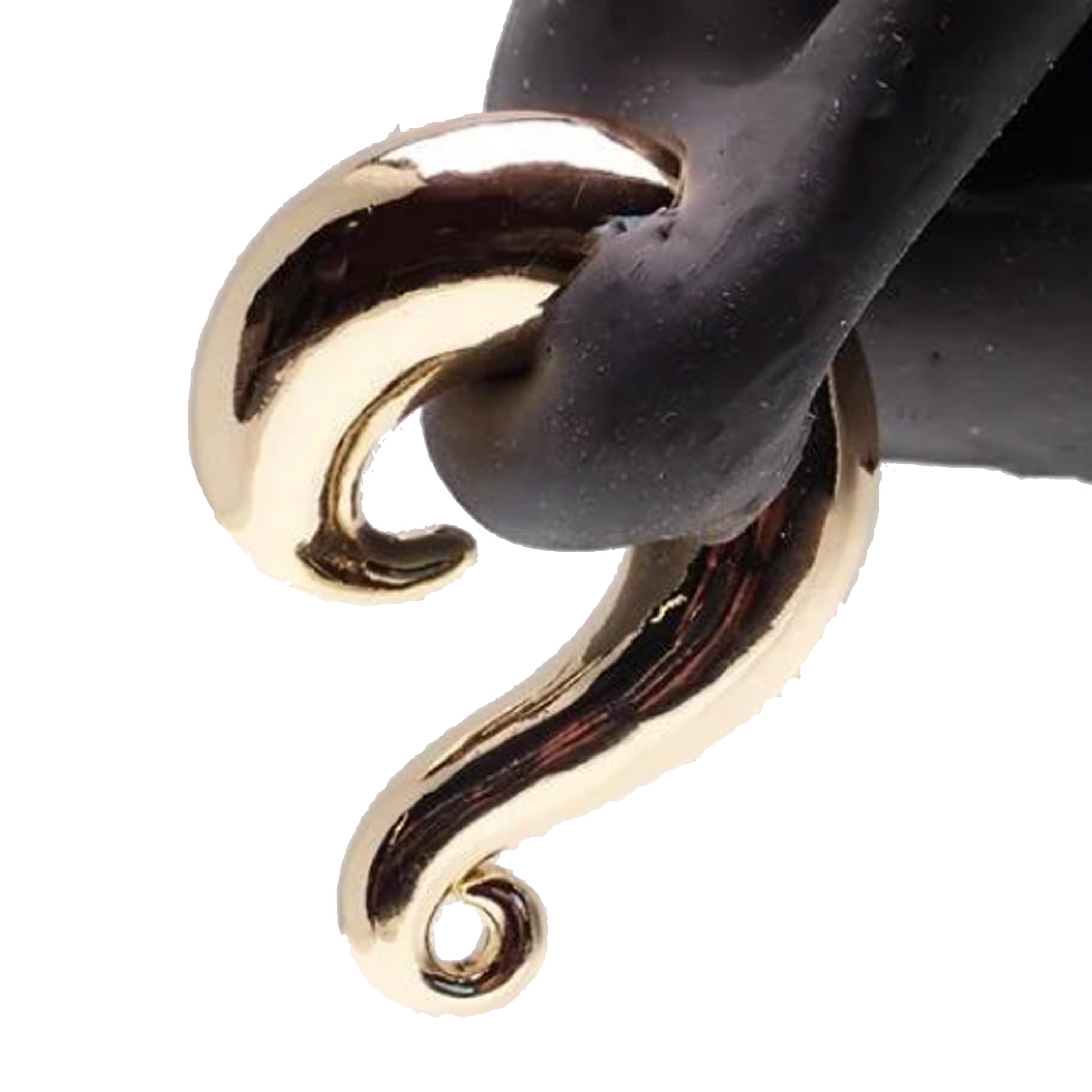 Gold-dipped brass body jewelry plugs in 2g, 0g, 00g sizes with a curvy design by Body Clickers.