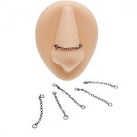 Titanium chain body jewelry by Body Clickers, 32mm length, designed for various piercings, with a sleek and durable appearance.