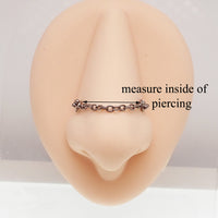 Titanium chain body jewelry by Body Clickers for various piercings, featuring a sleek 32mm design and durable titanium material.