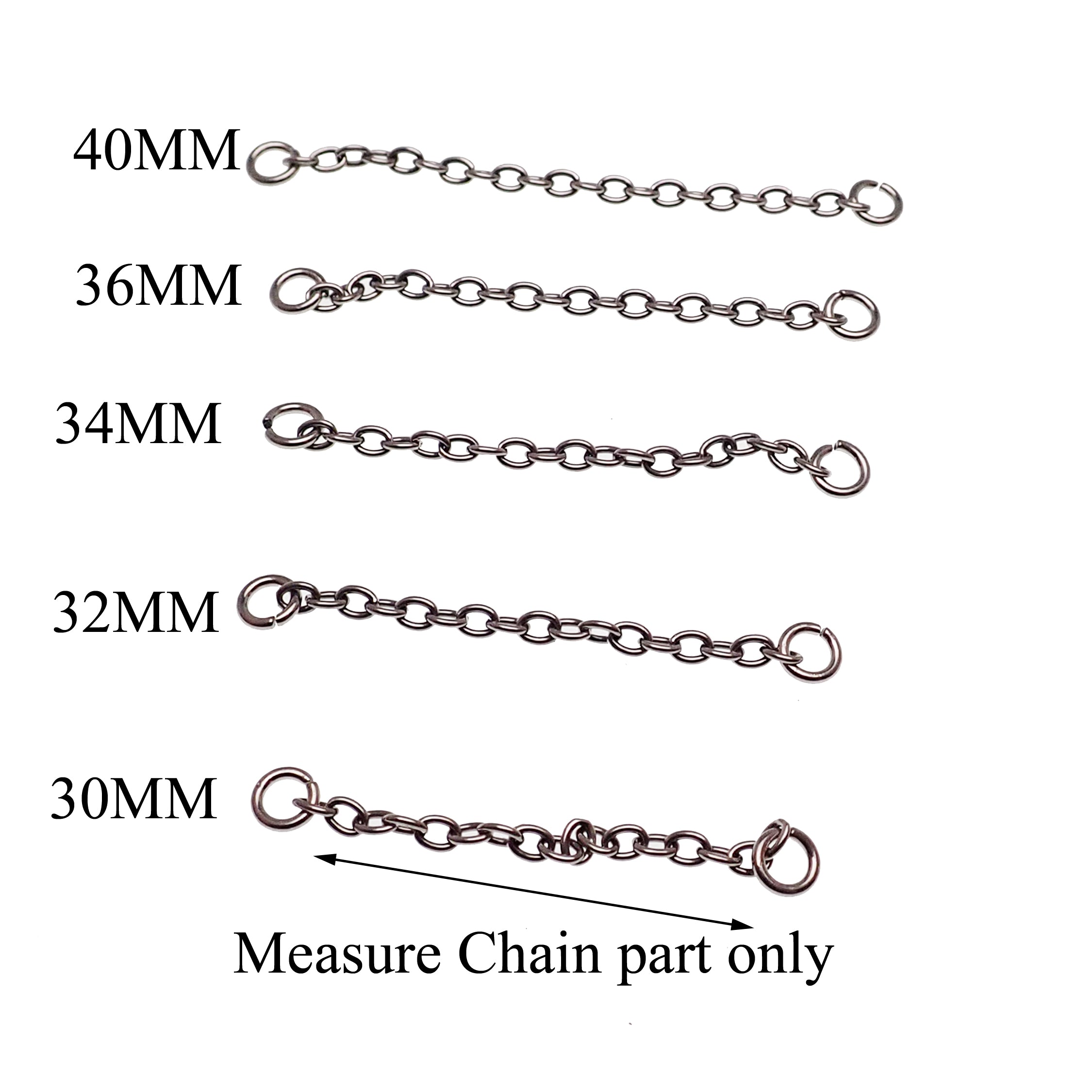 Titanium chain body jewelry by Body Clickers, 32mm length, suitable for various piercings, with a sleek, polished finish.