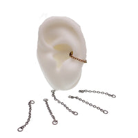 Titanium chain body jewelry by Body Clickers, 32mm length, versatile piercing accessory in sleek, durable titanium.