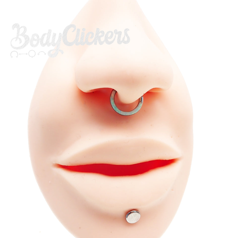 Titanium flat disc labret body jewelry with internal threading, 3mm size, 14 gauge, from Body Clickers.