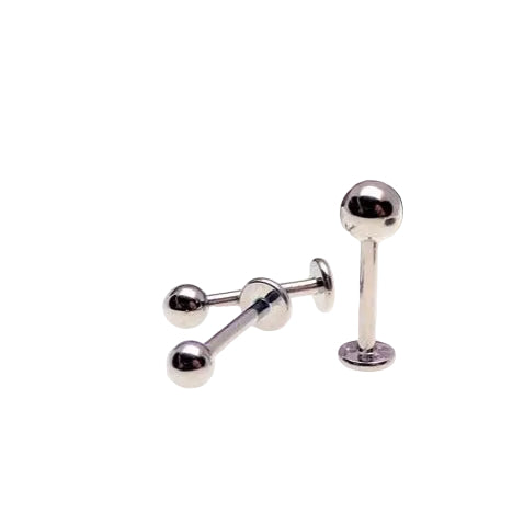 16g titanium plain ball labtert flat back stud - pure piercings