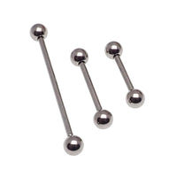 Internally threaded straight titanium barbell in 14g with 3mm to 8mm length, from Body Clickers Body Jewelry.