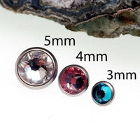 Clear Swarovski crystal body jewelry top by Body Clickers, 16g size, designed for body piercing accessories.
