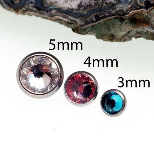 Clear Swarovski crystal body jewelry top by Body Clickers, 16g size, designed for body piercing accessories.