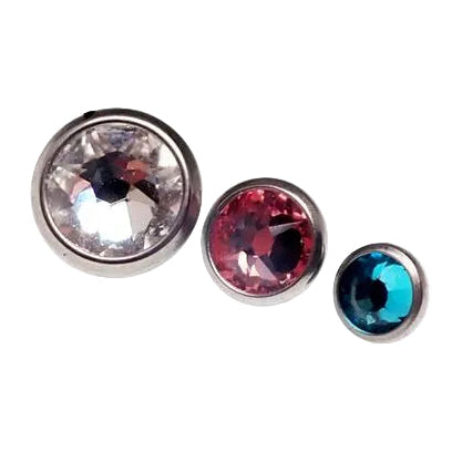 Clear Swarovski crystal 16g body jewelry top by Body Clickers, featuring a 3mm sparkling crystal for body piercing accessories.