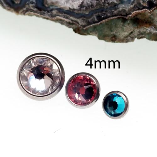 Clear Swarovski crystal 16g body jewelry top by Body Clickers with a 3mm crystal, designed for body piercing accessories.