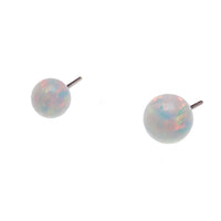 White opal push fit ball attachment for body jewelry by Body Clickers, 4mm, with a smooth, polished appearance.