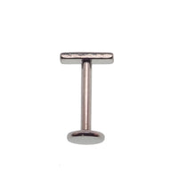 Minimalist titanium flat bar push fit earring in 14g, 16g, 18g, and 20g sizes, body jewelry by Body Clickers.